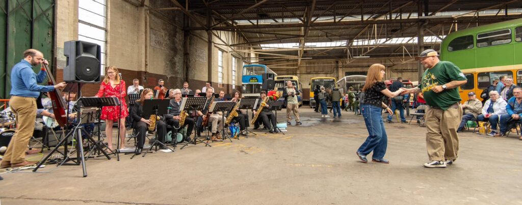 Jive talkin’ as Ray and Nicky Doull step it out to the sound of the band